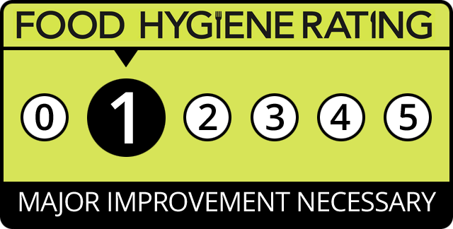 1 Star Food Hygiene Rating